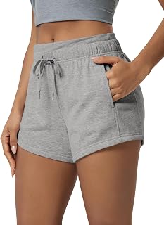 ODODOS Women's Sweat Shorts with Pockets Cotton French Terry Drawstring Summer Workout Casual Lounge Shorts
