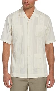 Cubavera Men's Authentic Cuban Style Four-Pocket Embroidered Short-Sleeve Guayabera Shirt