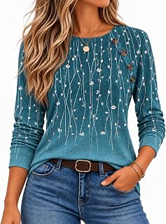 Zeagoo Women Casual Long Sleeve Shirts Autumn Fashion Sweaters Winter Clothes Dress Blouses 2025