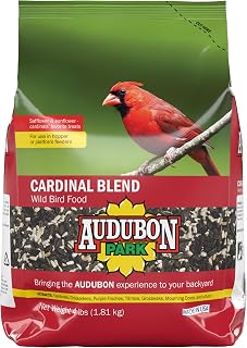 Audubon Park Cardinal Blend Wild Bird Food, Cardinal Bird Seed for Outside Feeders, 4-Pound Bag