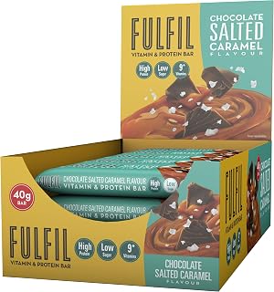 Fulfil Vitamin and Protein Bar (40g bar)- Chocolate Salted Carmel Flavour-15g High Protein, 9 Vitamins, Low Sugar