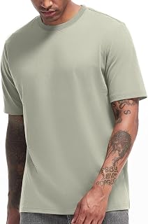VEIISAR Herren Schwergewicht T-Shirt, Langarmshirt gebürstet - vorgewaschen