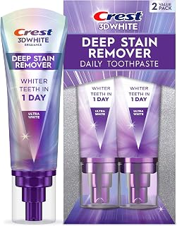 Crest Toothpaste 3DWhite Deep Stain Remover Ultra White - Daily Use - 67mL - Pack of 2