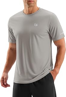 Men's Workout Breathable Grid T-Shirts Dry Fit UPF 50+ Sun Shirts Lightweight Cooling Tee for Athletic, Running, Hiking