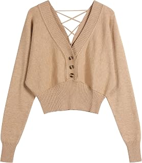 ZAFUL Women Off Shoulder Sweatshirt Batwing Ribbed Knit Crop Sweaters
