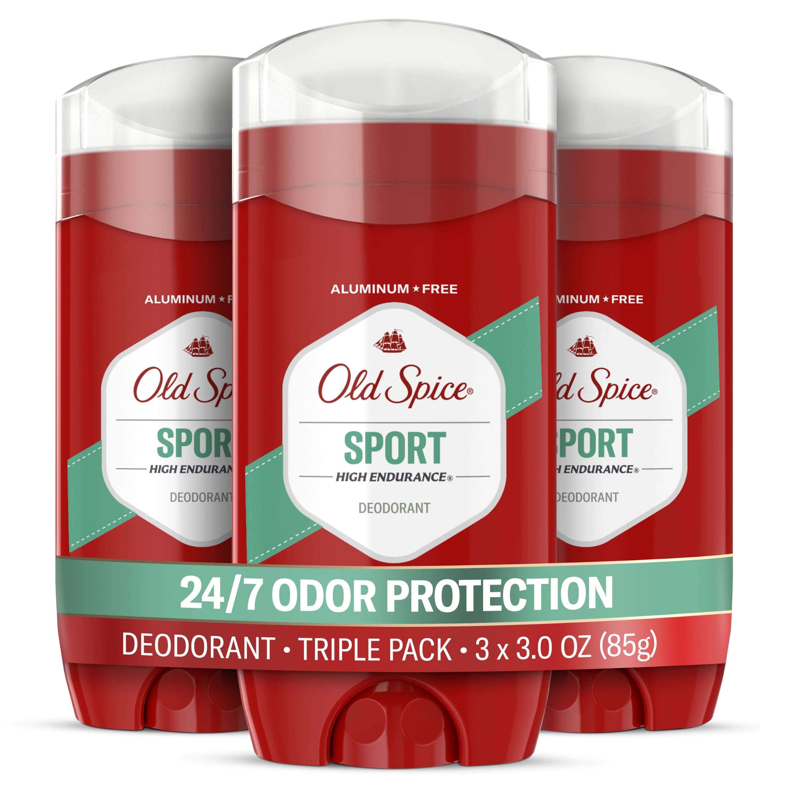 Old Spice Deodorant for Men, Aluminum Free, Sport Scent, 3.0 oz Pack of 3 | 24/7