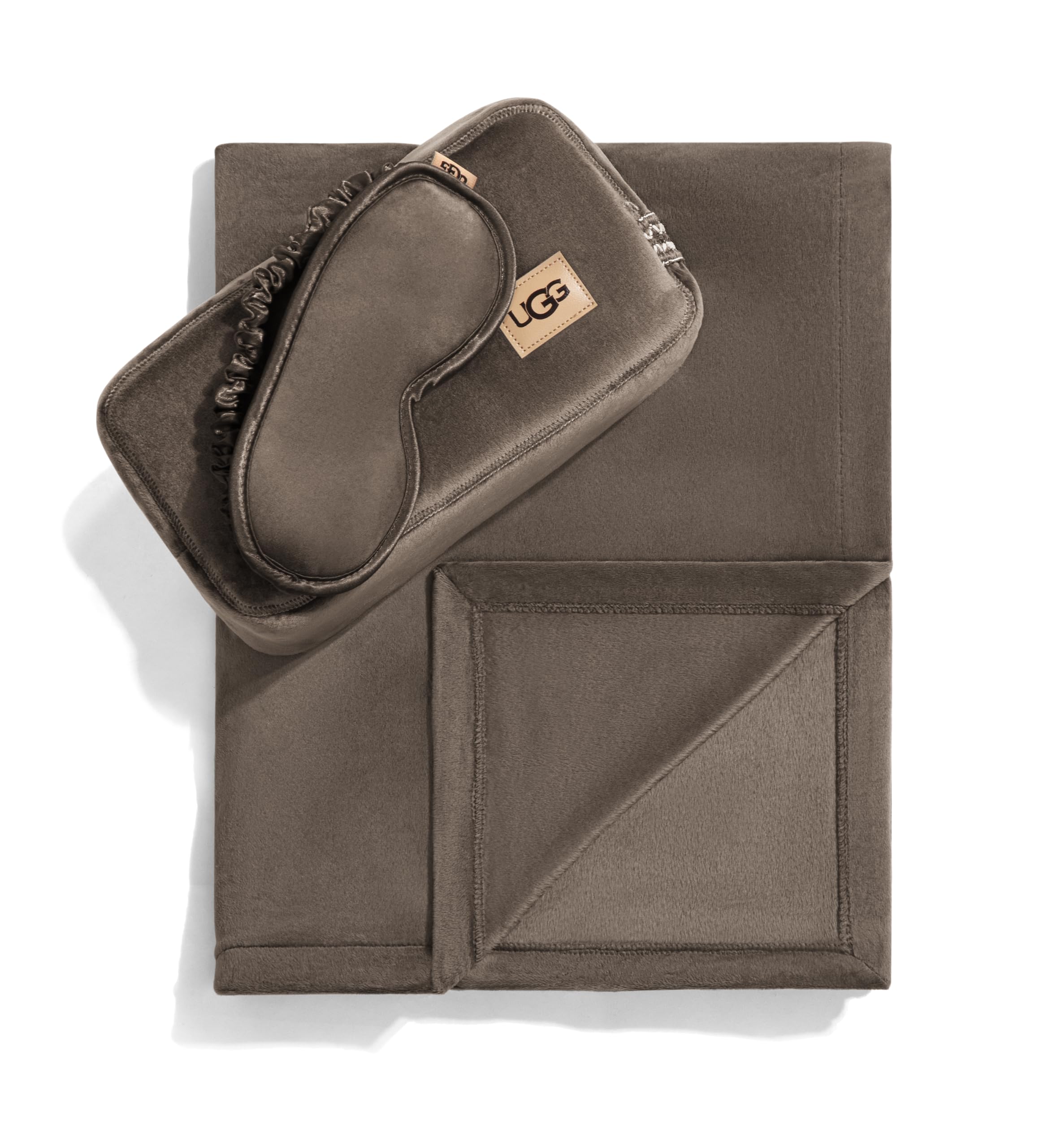 UGG Raegen Travel Blanket, Eye Mask & Case, 3-Piece, Brown (Burnt Cedar) | Made 
