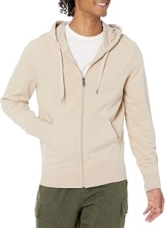 Amazon Essentials Men's Lightweight French Terry Full-Zip Hoodie, Regular Fit