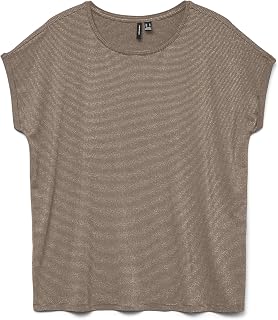 VERO MODA Vmlava Glitter SS Top Stripe Ga Jrs Noos para Mujer