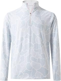 M MAELREG Quarter Zip Golf Pullover Men Dry Fit Long Sleeve Performance Wicking 1/4 Zip Full Print Pullover Mens Sweatshirt
