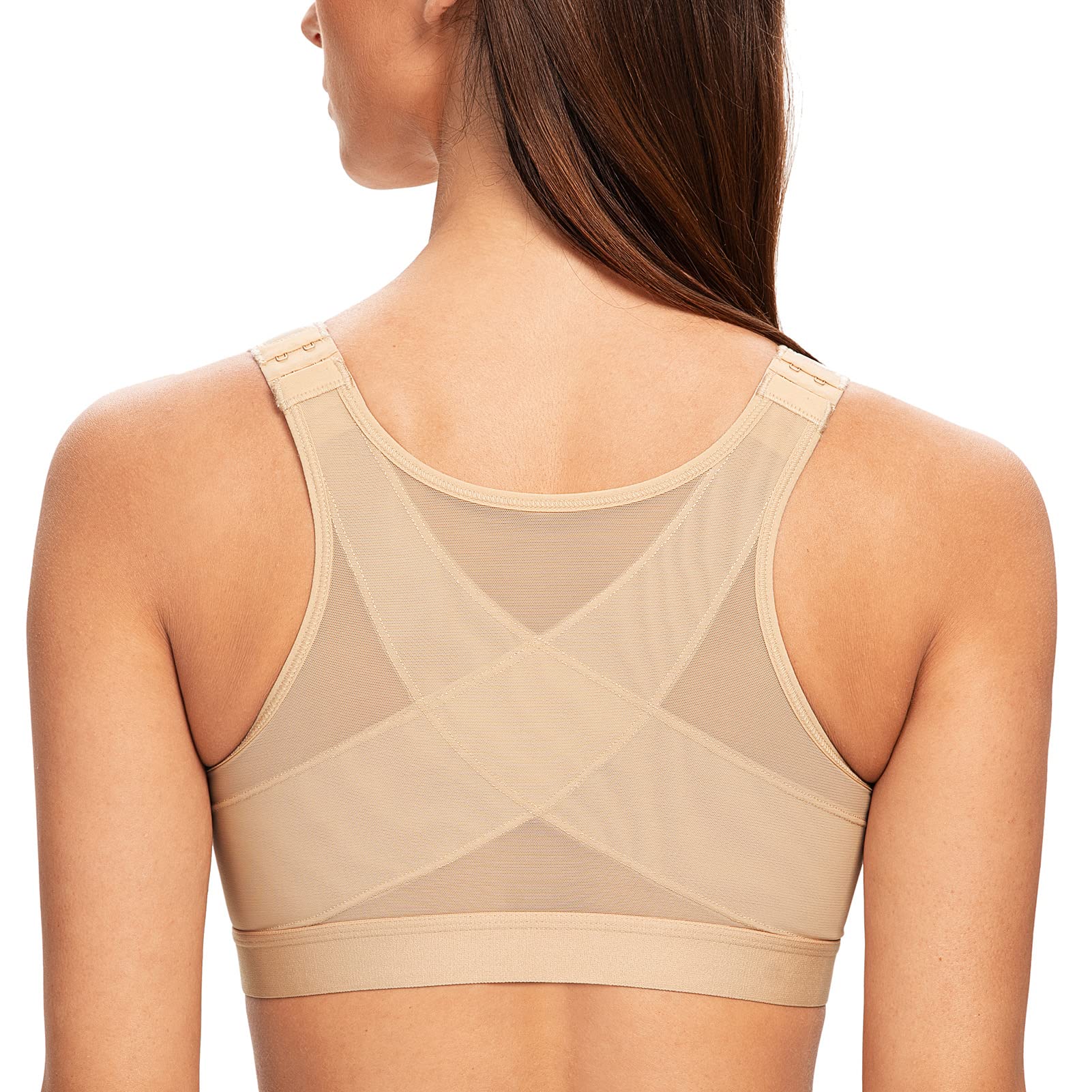 MELENECA Women's Bra Front Posture Closure without Underwire
