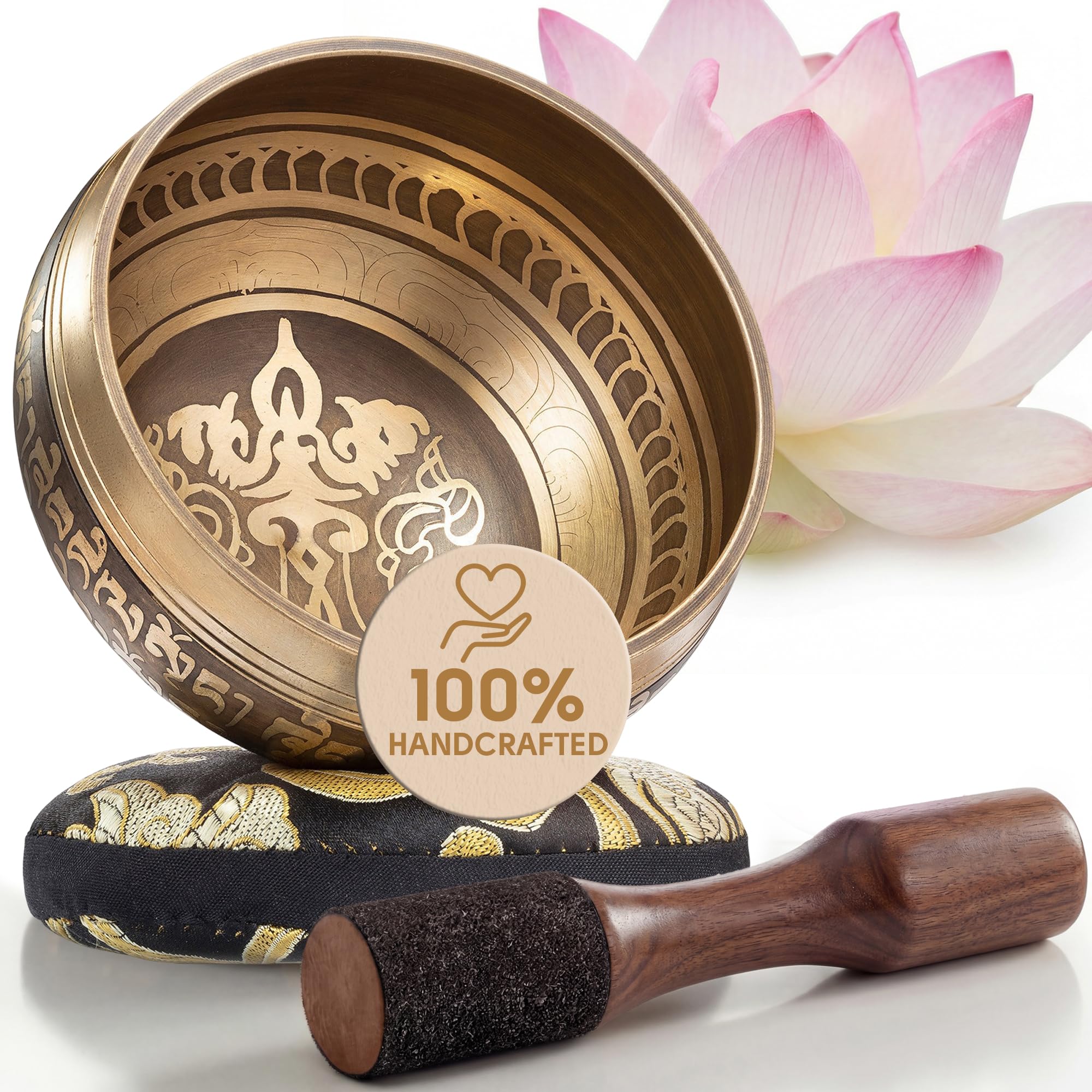 Silent Mind Tibetan Singing Bowl Set – Easy to Play & Beginner Friendly Meditati