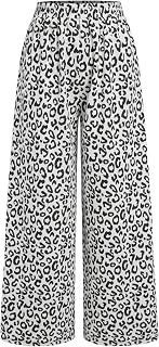 CIDER Women Leopard Print Wide Leg Lounge Pants Sweatpants Trousers
