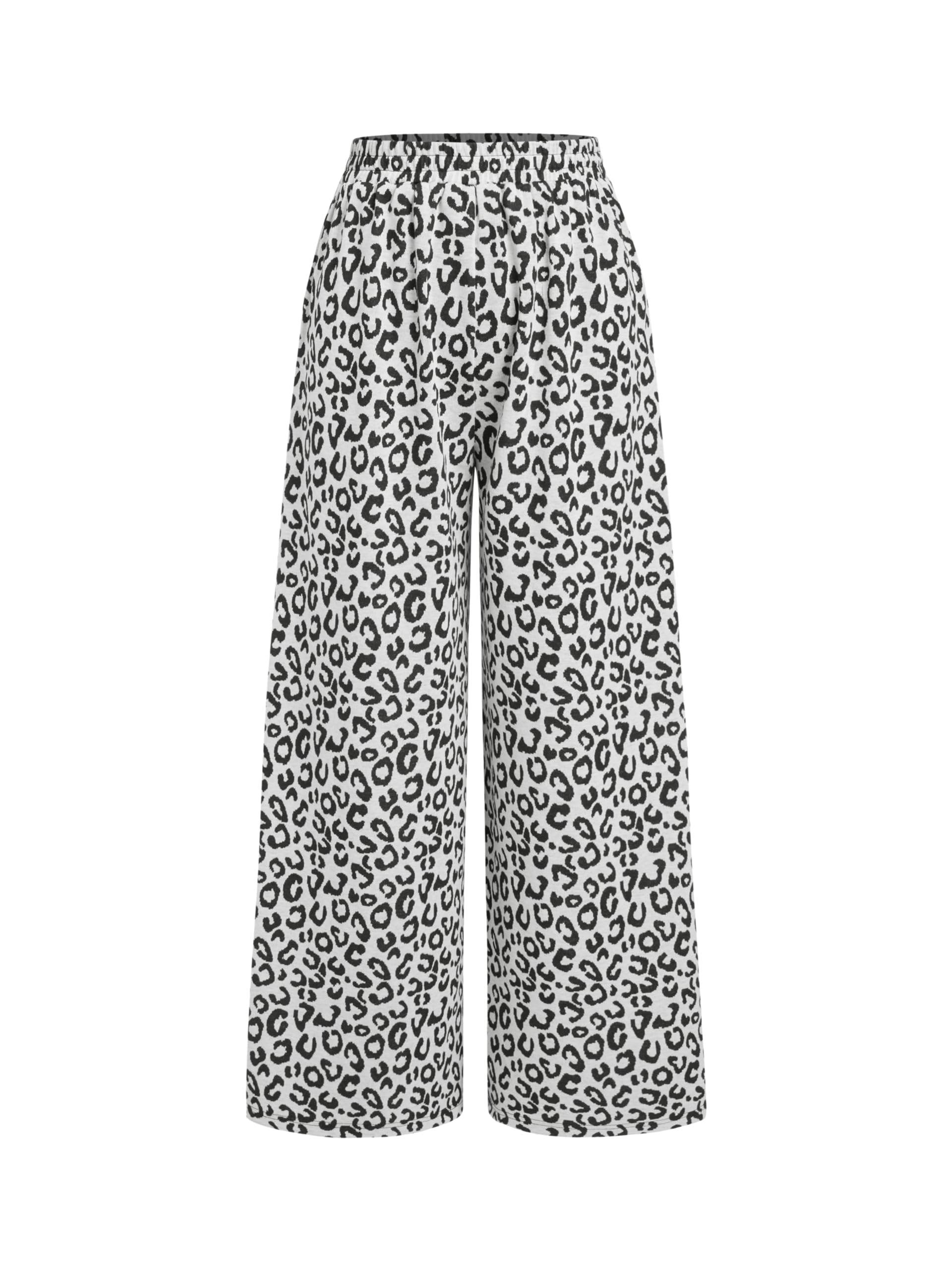 CIDER Women Leopard Print Wide Leg Lounge Pants Sweatpants Trousers