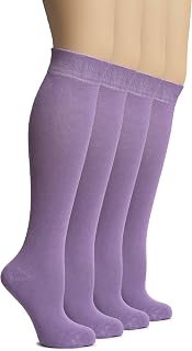 Hugh Ugoli Women's Bamboo Knee High Socks, 4-8 Pairs Soft Long Dress Socks