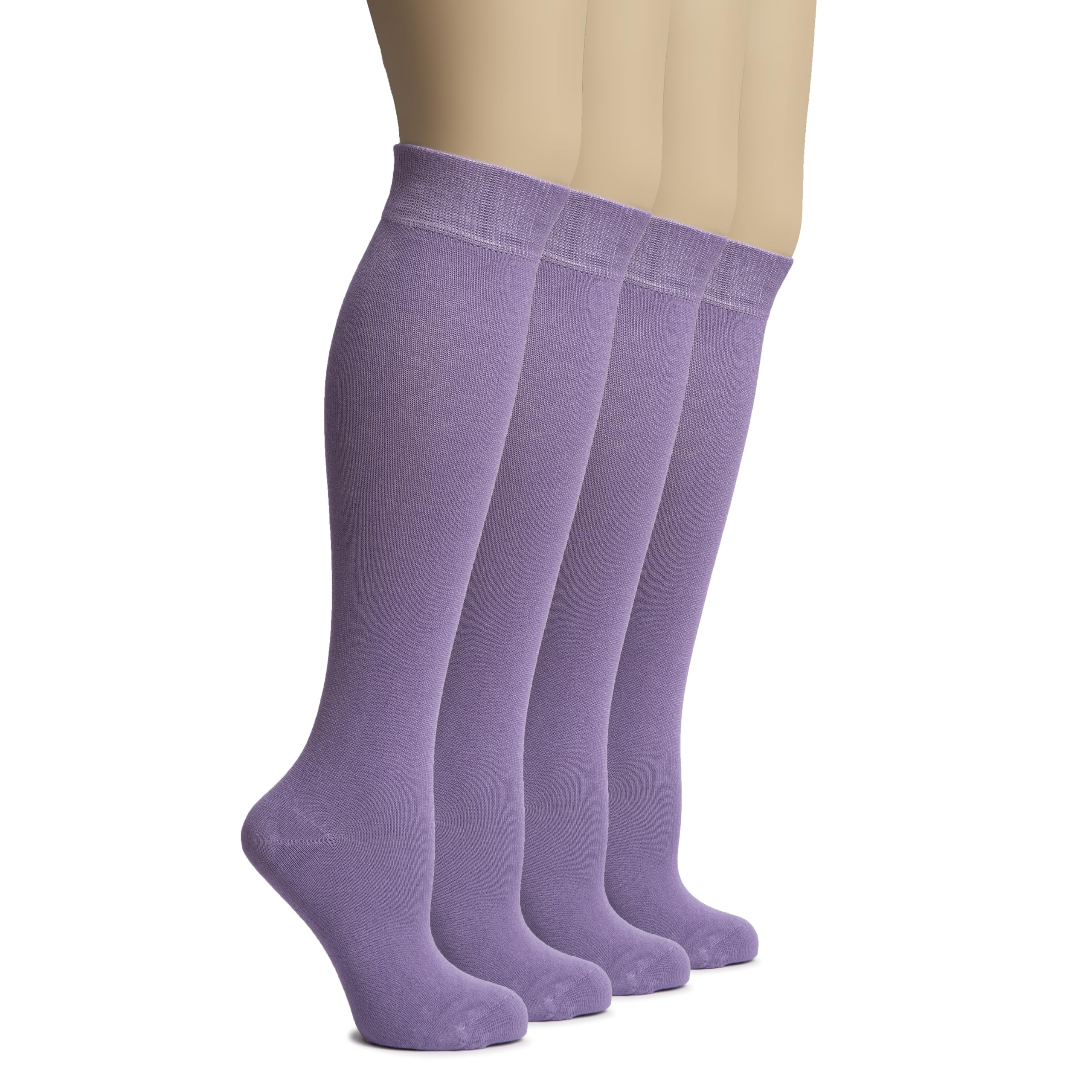 Hugh Ugoli Women's Bamboo Knee High Socks, 4-8 Pairs Soft Long Dress Socks