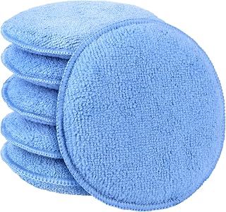 AIDEA Car Wax Applicator Pad, Microfiber Applicator Pad, Polishing Pads-6pk | Microfiber Wax Applicator Pads for Buffing &amp; Detail Polishing, Round Foam Pads for Car Cleaning and Fine Polishing