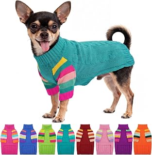XS Dog Sweater, Turtleneck Pullover with Sleeve for Yorkie Chihuahua