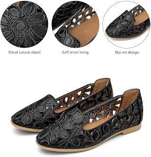 Lässige Damen-Slipper mit floralem Cutout-Design, bequeme quadratische Zehenpartie, modische Schuhe für den täglichen Gebrauch, Spaziergänge und Sommerreisen, Schwarz