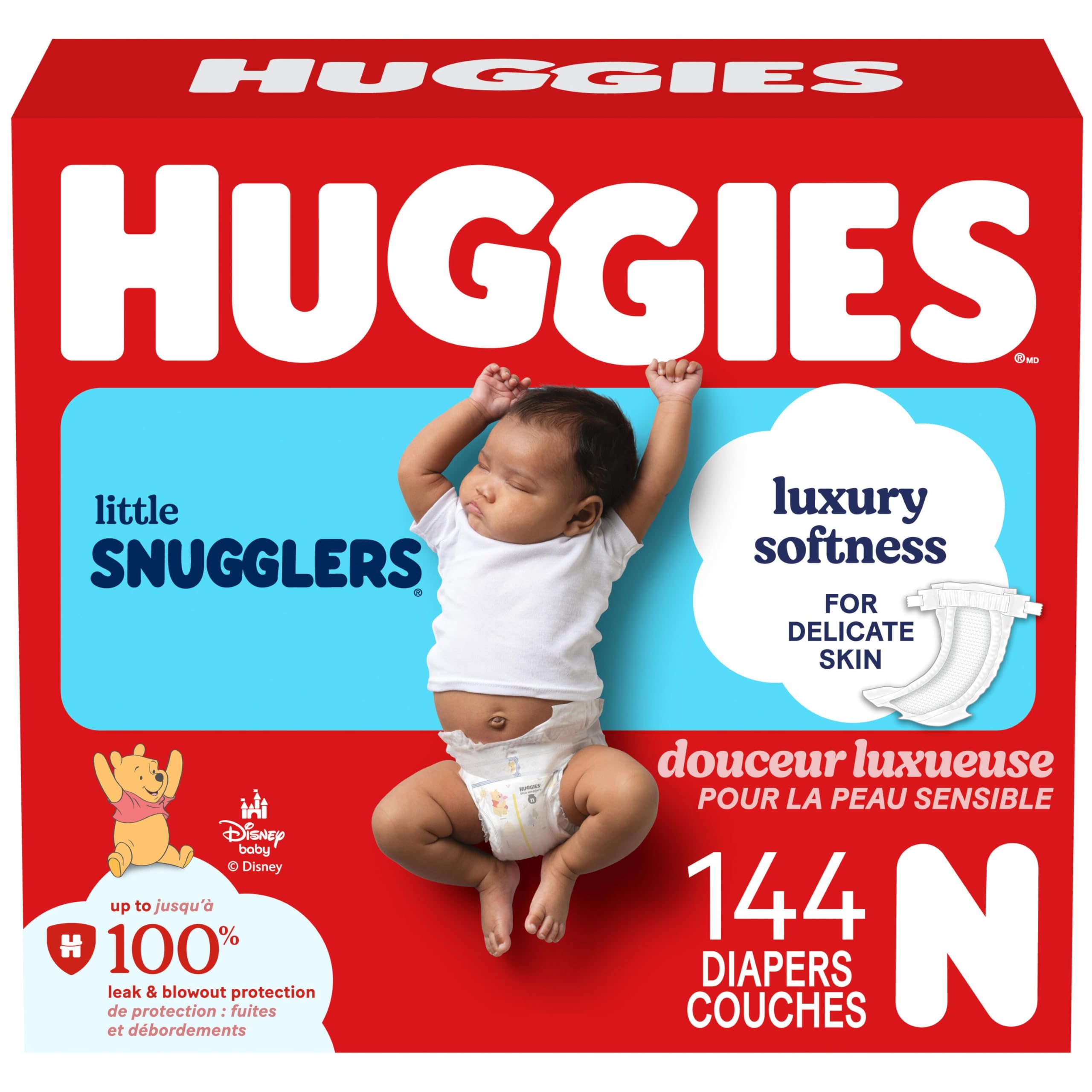 Huggies Newborn Diapers, Little Snugglers Newborn Diapers, Size 0 (up to 10 lbs)