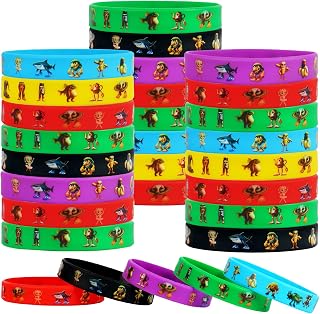 24 Pieces Italian Brainrot Rubber Bracelets Silicone Stretch Wristbands Colored Silicone Bracelets for Birthday Party Supplies