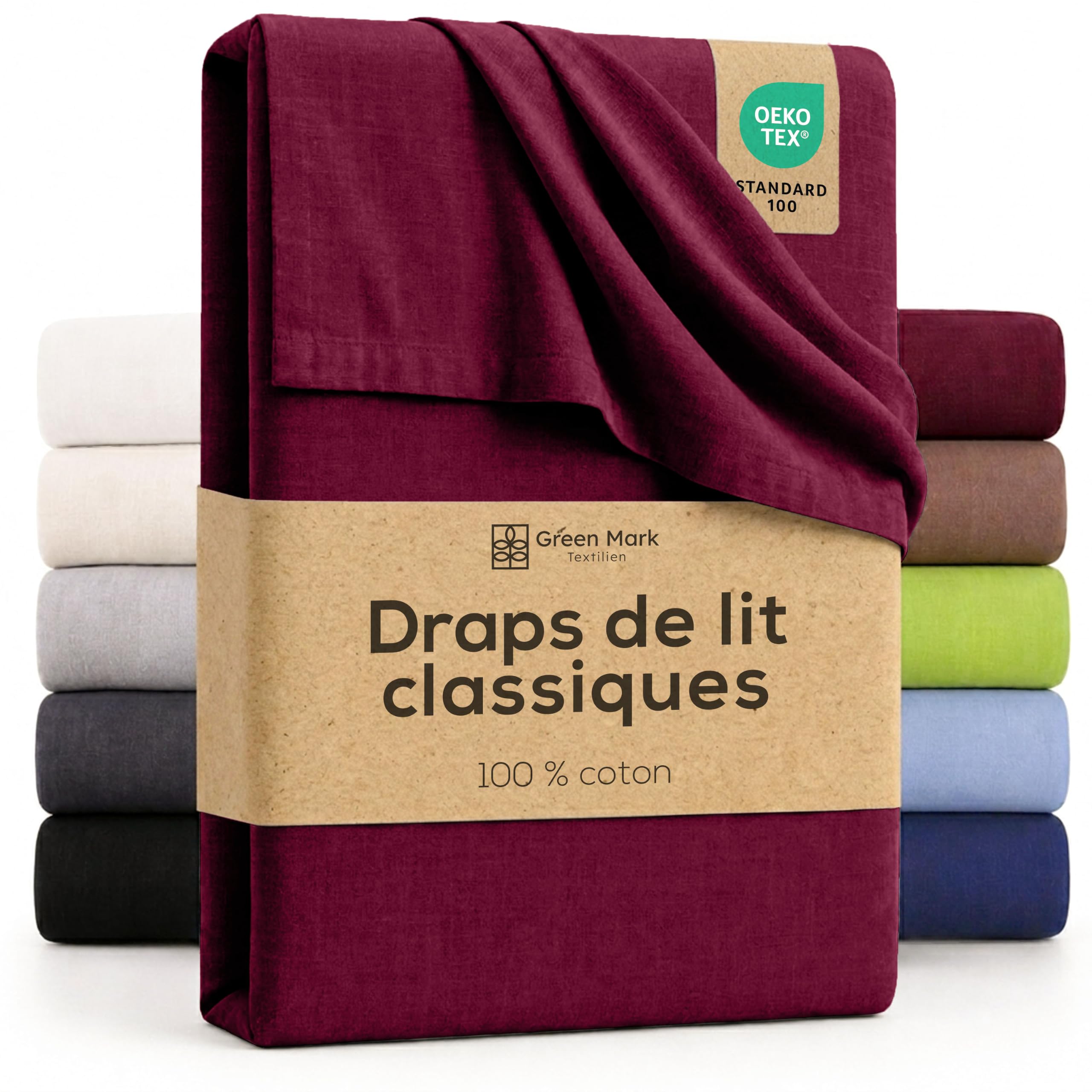 Green Mark 100% Cotton Flat Sheet – Classic Flat Sheet, No Elastic, Skin-Friendl