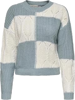 JDY Jdyjusty L/S Mix Struc Pullover Knt Noos Women's Round Neck Sweater