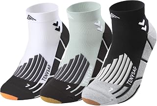 Compression Running Socks for Men & Women:Sports Socks with Cushioning, 3 Pack for Work, Hiking and Basketball