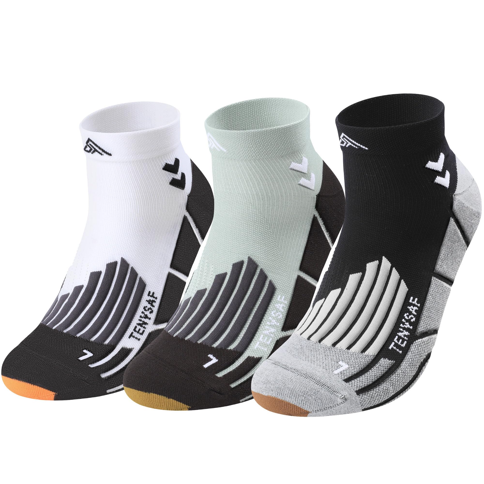 Compression Running Socks for Men & Women:Sports Socks with Cushioning, 3 Pack f