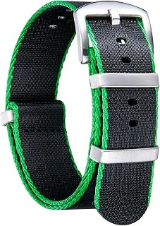 BINLUN Nylon Watch Straps Thick Multicolor High Quality Watch Strap with Black/Silver Stainless Steel Buckle for Men Women 18mm 20mm 22mm 24mm (New Version)