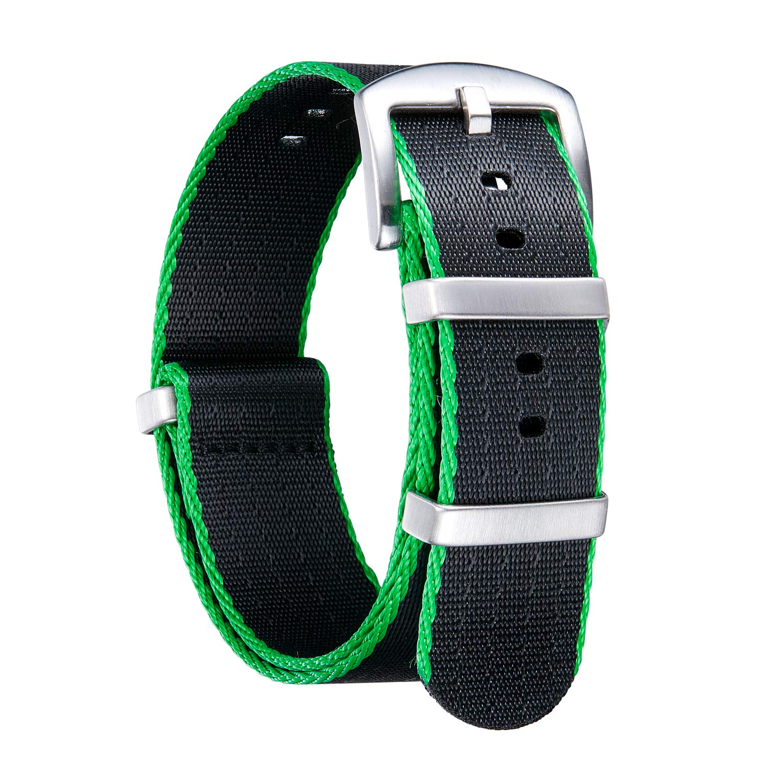 BINLUN Nylon Watch Straps Thick Multicolor High Quality Watch Strap with Black/S