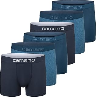 Camano Men's Boxer Shorts Underwear Men's Elastic Waistband Without Cutting Cotton Stretch Skin-Friendly Breathable Pack of 6