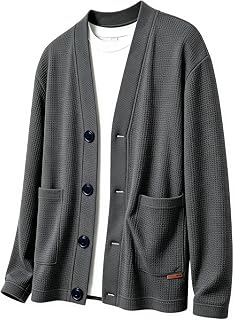 KOTRBOY Men's Autumn Clothing, Cardigan, Jacket, Japanese Style, Long Sleeve, Men's Plain, Sweater, Jacket, Japanese Style, V-Neck Jacket, Stylish Shirt, Large Size, Lightweight, Breathable, Spring
