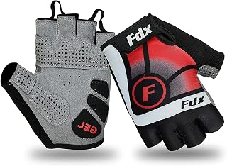 FDX Cycling Gloves Half Finger Gel Padded Anti-Slip Breathable Shock Absorbing Fingerless Gloves for Mountain Bike Road Bike MTB Men Women