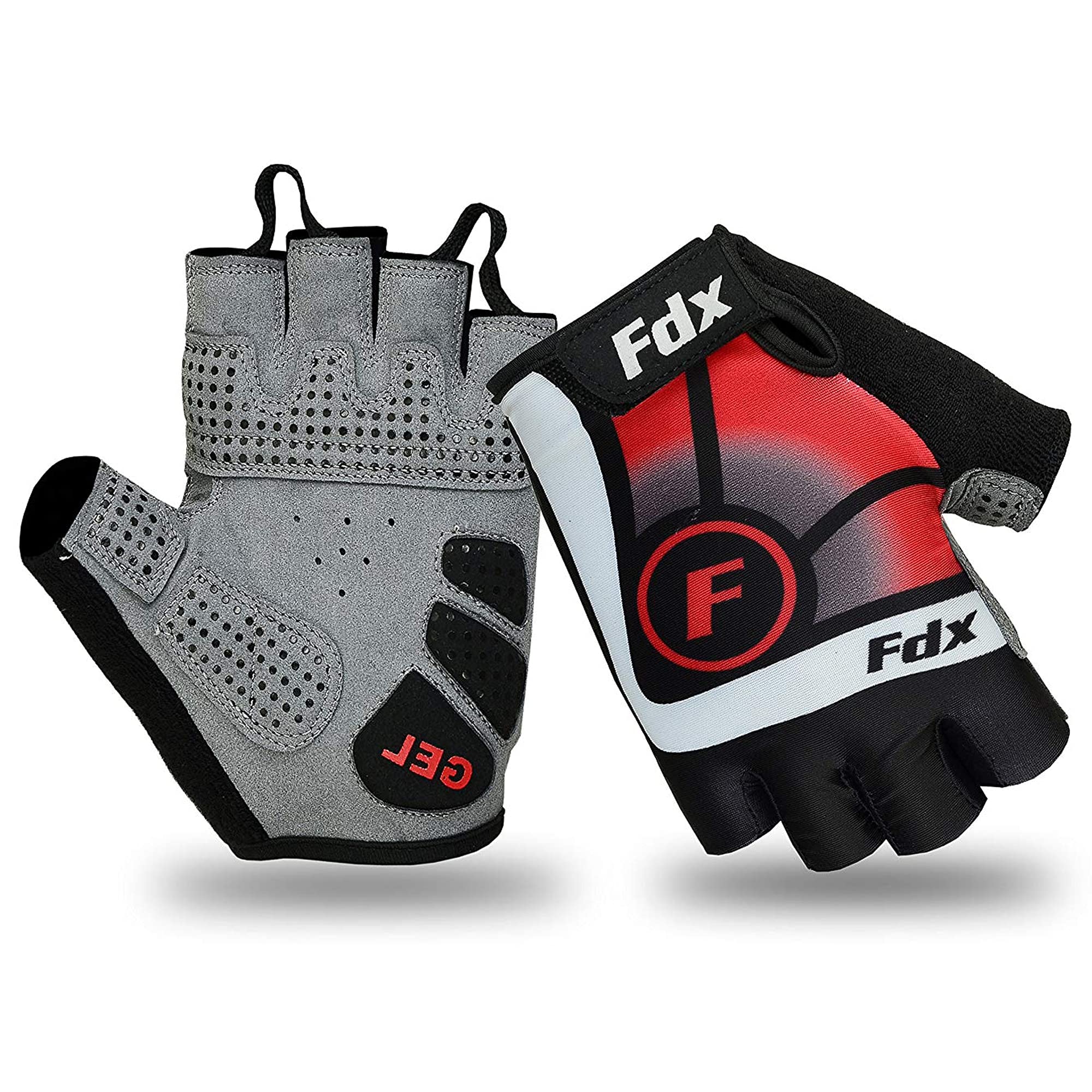 FDX Cycling Gloves Half Finger Gel Padded Anti-Slip Breathable Shock Absorbing F