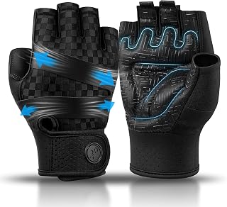 MOREOK Workout Gloves Padded Weight Lifting Gloves for Men/Women, [3MM Gel] Fingerless Grip Gym Gloves Fitness Gloves for Exercise,Hanging,Weightlifting, Cycling, Pull ups, Rowing