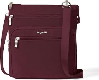 Baggallini Out and About Crossbody Bag for Women - 10"x10.7" Lightweight Travel Handbag w/RFID Card Slots