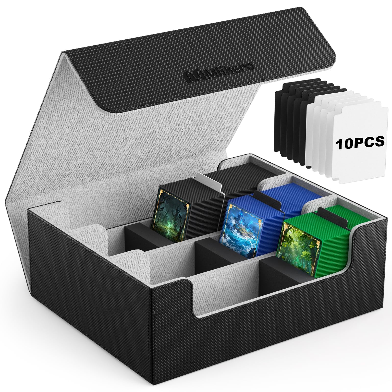 Mlikero Trading Card Storage Box, Bulk Card Storage for 1800+ Sleeved Cards, PU 