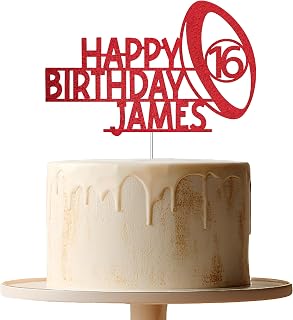 Personalised Rugby Ball Cake Topper – Happy Birthday Name Cake Decoration – Rugby Themed Birthday Cake Topper for Rugby Fans