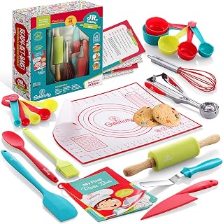 Baketivity 31-Piece Kids Baking Tools Set for Young Chefs | Real Utensils for Children with Safe, Durable and Fun Kitchen Accessories Designed to Inspire Confidence and Creativity