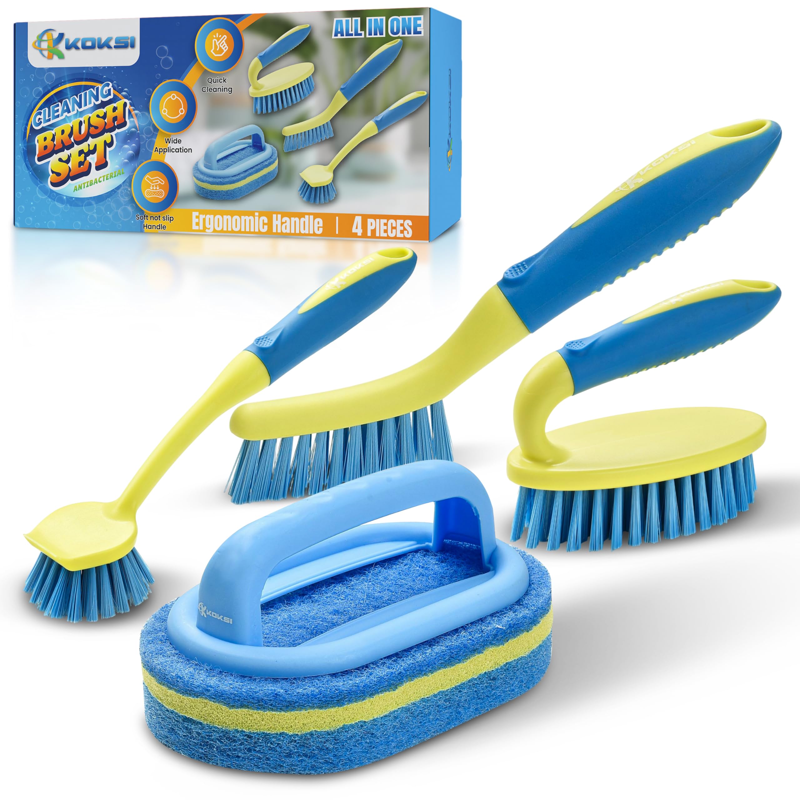 Scrub Brush Set for Bathroom Kitchen Bathtub Toilet Deep Cleaning Brush Tools Al