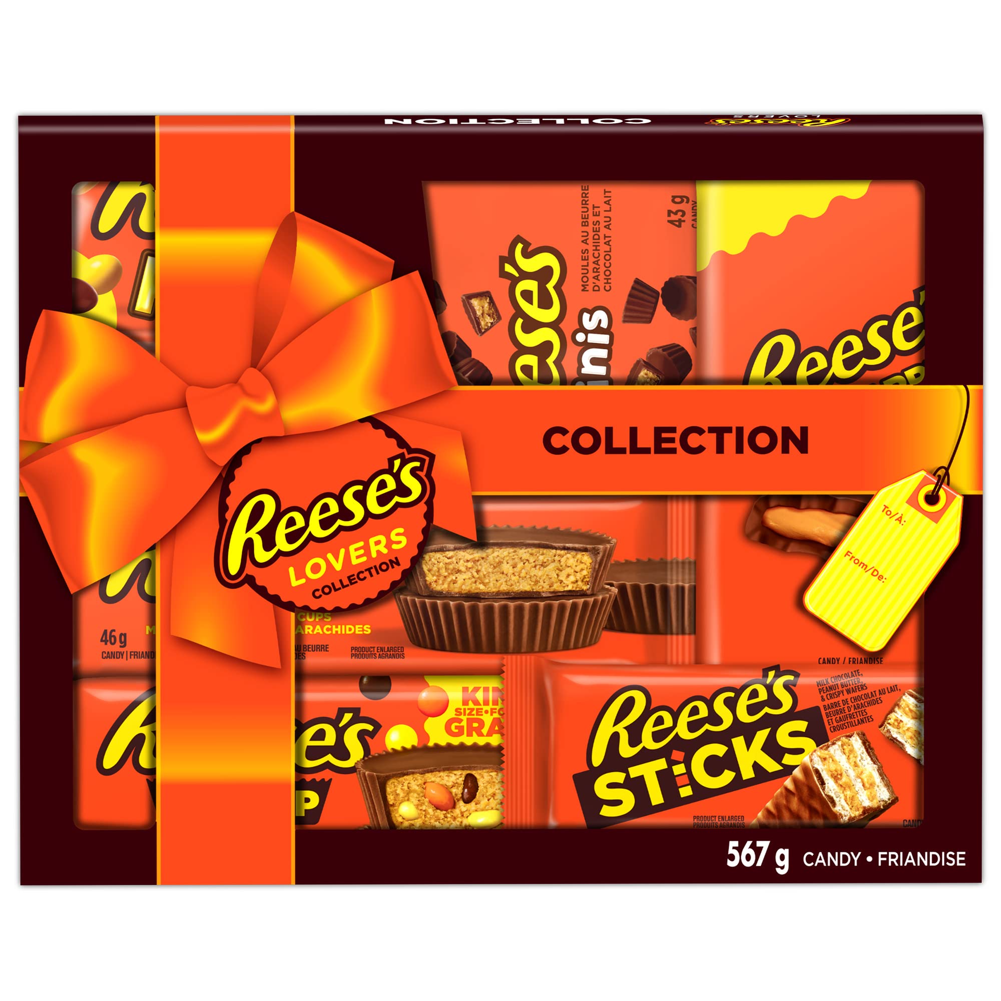 REESE'S Lovers Gift Box, 8 Bars Variety Pack, 535 g