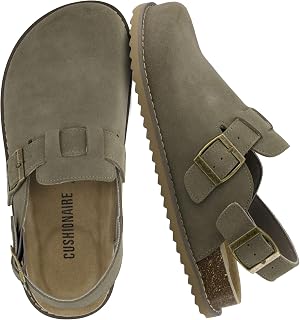 CUSHIONAIRE Brooklyn Suede Women's Slide - Comfortable Clog Mule with Adjustable Buckle - Summer Shoes for Women