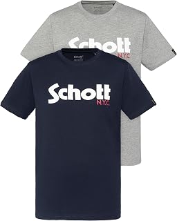 Schott NYC Men's Tspklogo T-Shirt (Pack of 2)