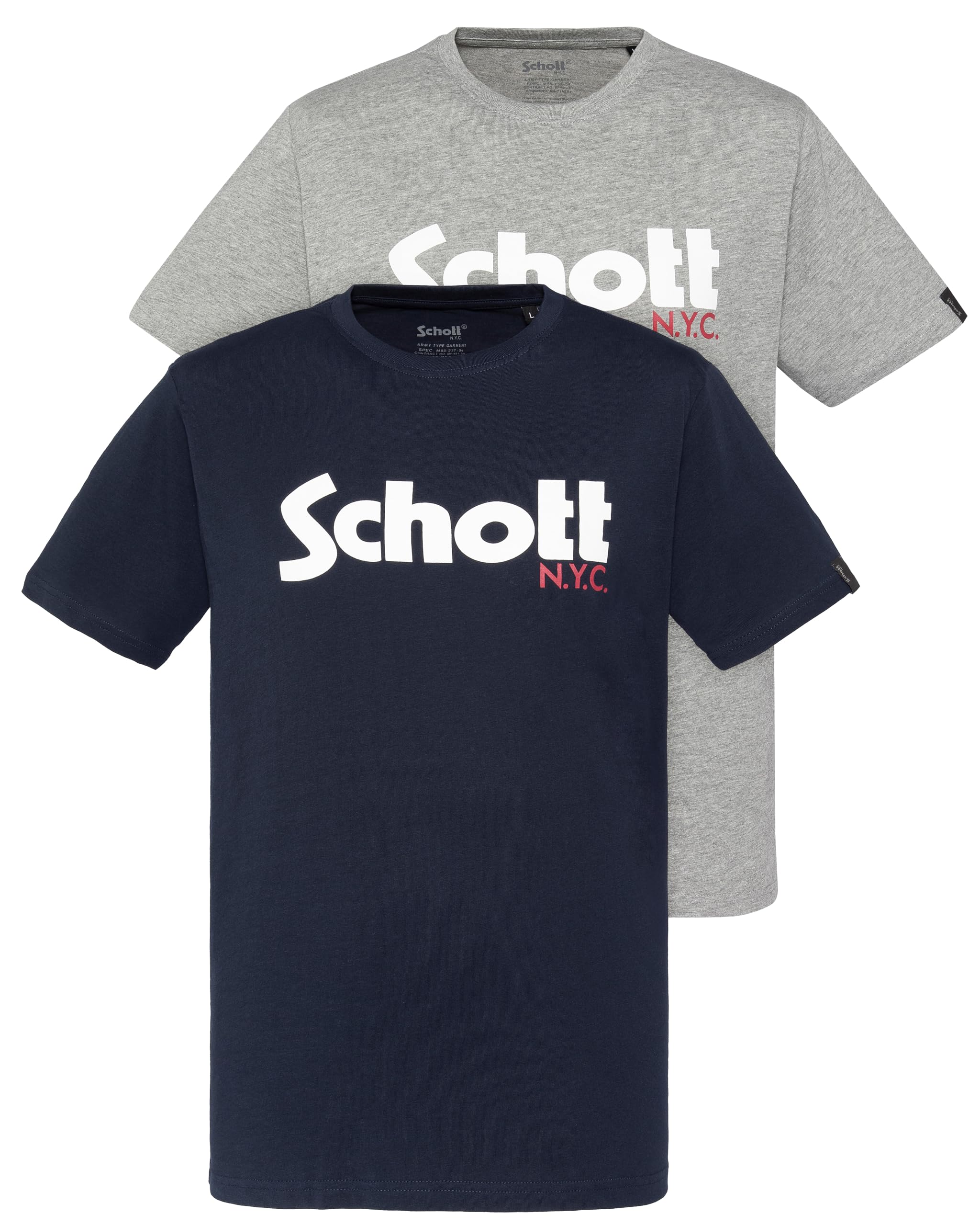 Schott NYC Men's Tspklogo T-Shirt (Pack of 2)