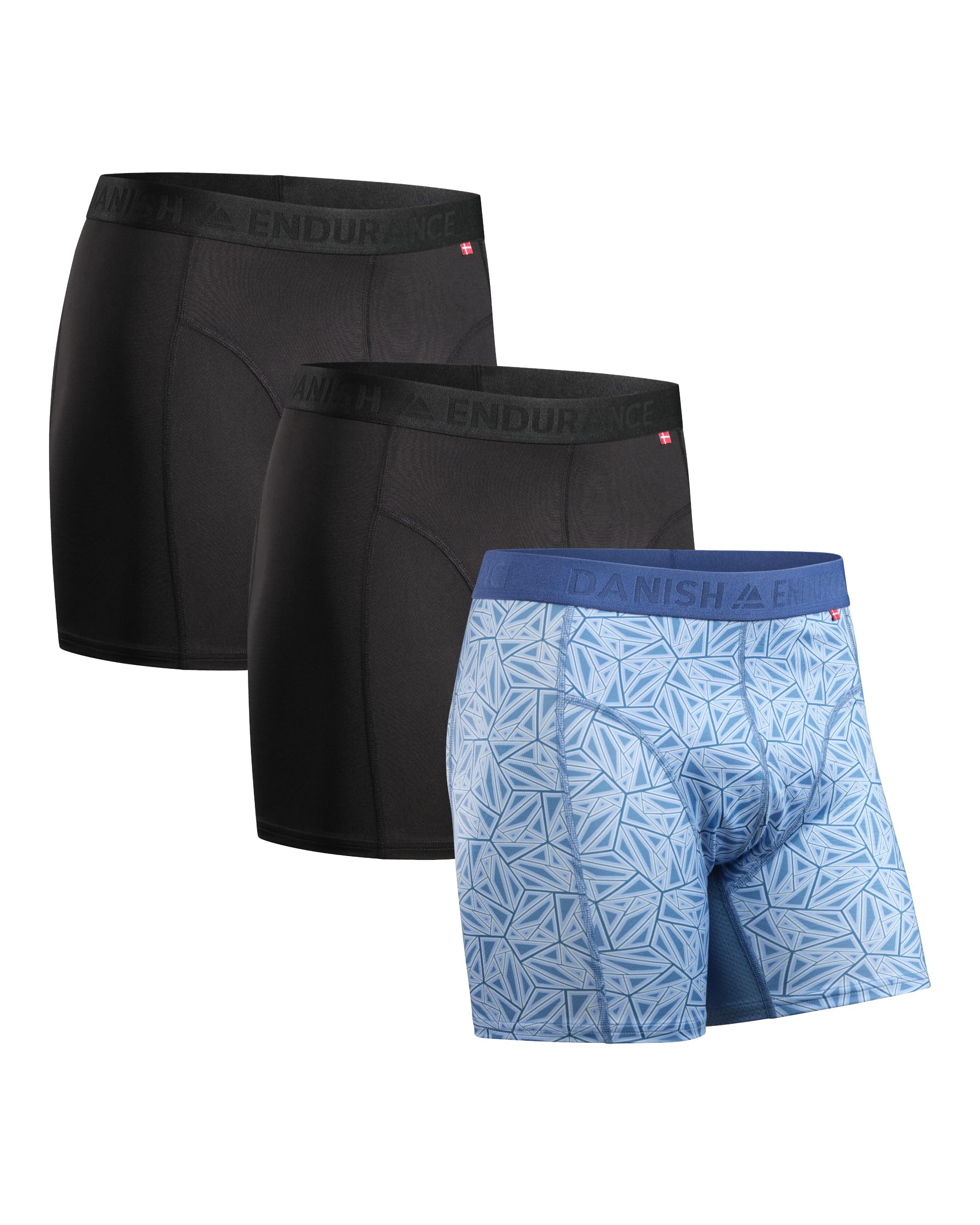 DANISH ENDURANCE 3er Pack Sport Boxershorts Herren, Regulär oder Lang