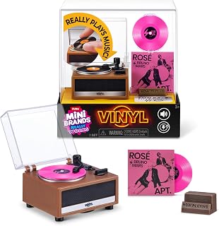 Mini Brands Really Works Vinyl Playset Series 1 by ZURU | Real working mini record player that spins & plays; exclusive mini vinyl included; collectible music playset; collector gift
