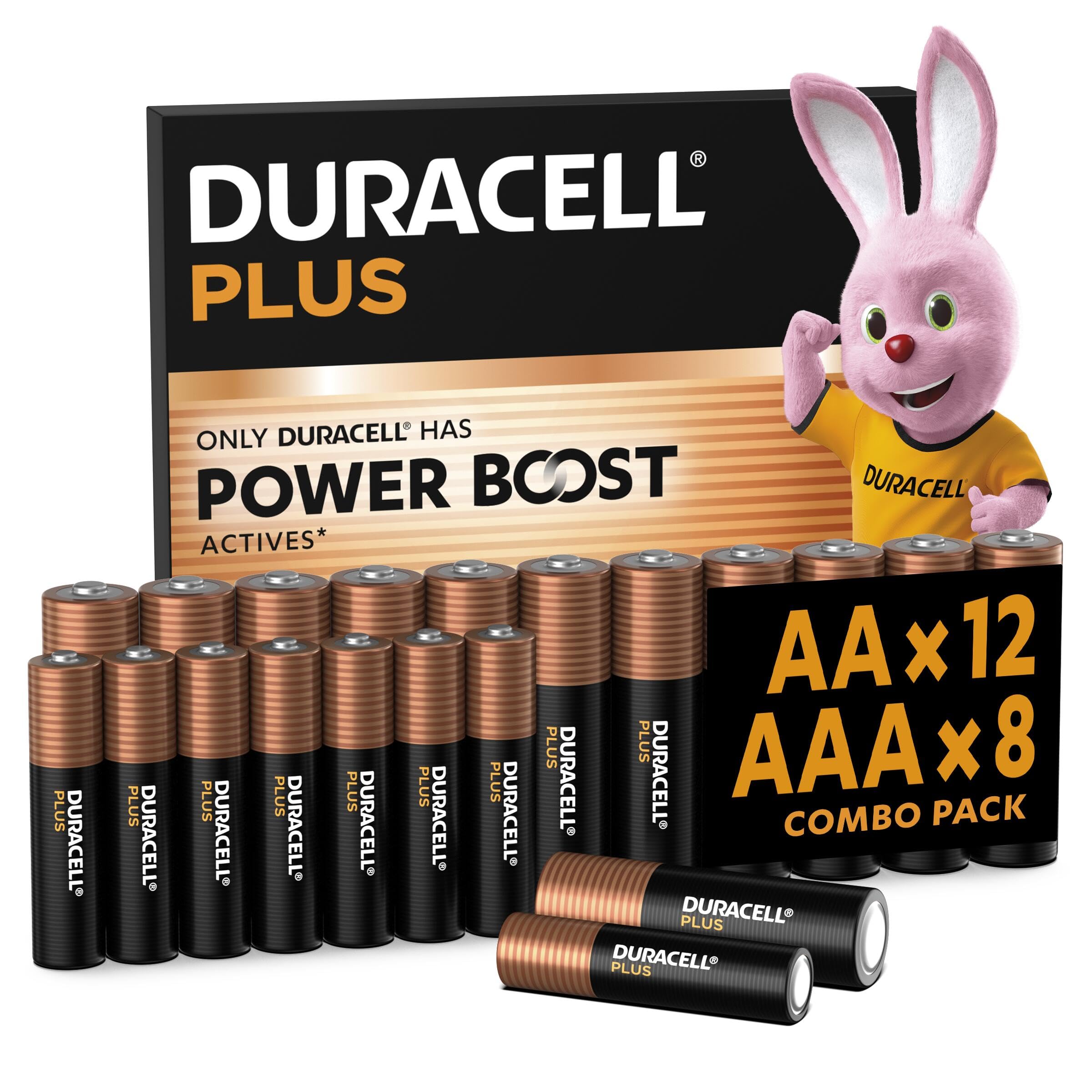 DURACELL Plus AA & AAA Batteries (Combo Pack of 20) - Alkaline Batteries 1.5V