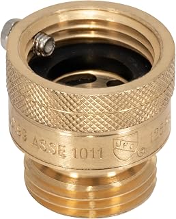 Eastman 3/4 Inch FHT x 3/4 Inch MHT Hose Bibb Anti Siphon Vacuum Breaker, Brass Plumbing Fitting, 20199