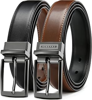 CHAOREN Kids Belt - 1 1/4" Leather Dress Reversible Boys Belt for Youth | 1 Belt, 2 Colors, Trim-to-fit, Classic Style, Comfortable Fit, School Uniforms, Dress Wear